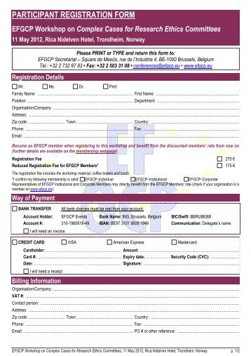 PARTICIPANT REGISTRATION FORM