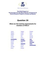 Question 20 - European Forum for Good Clinical Practice