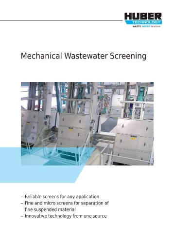 Overview brochure: HUBER screens and fine screens