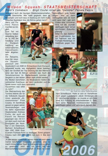 2006 'Wilson' Squash- STAATSMEISTERSCHAFT - beim ...