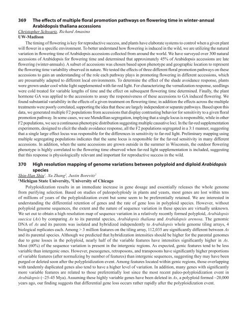 75 Integrating Membrane Transport with Male Gametophyte ... - TAIR