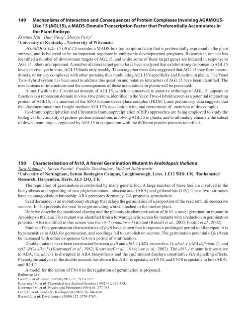 75 Integrating Membrane Transport with Male Gametophyte ... - TAIR