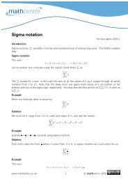Worksheet 4.6 Sigma Notation