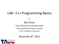 LAB : C++ Programming Basics - Texas Advanced Computing Center