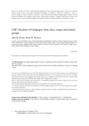 CDF Checklist of Galapagos Ants, bees, wasps and related groups