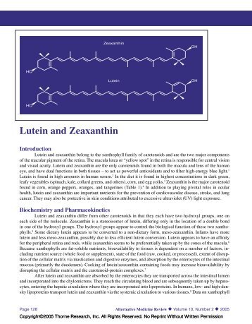 Lutein and Zeaxanthin - Thorne Research