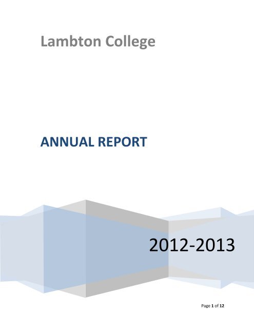 Table of Contents - Lambton College