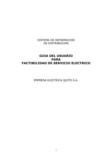 Factibilidad de Servicio ElÃ©ctrico - Empresa ElÃ©ctrica Quito