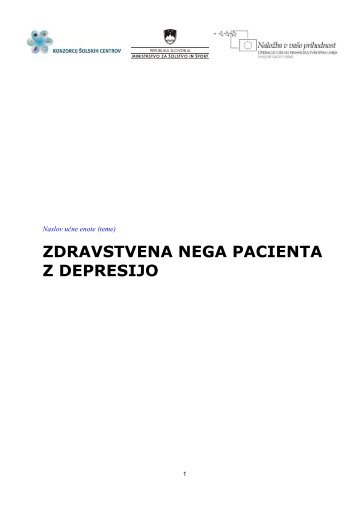 ZDRAVSTVENA NEGA PACIENTA Z DEPRESIJO