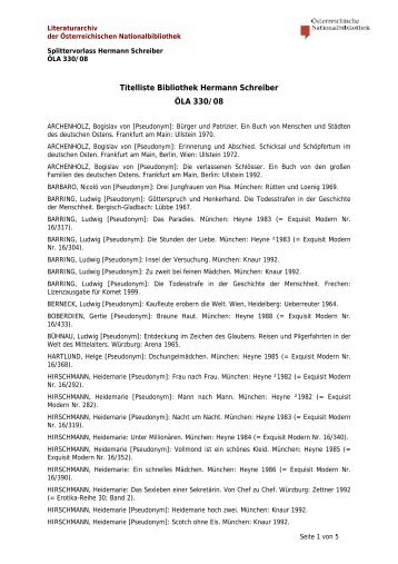 Titelliste, alphabetisch [PDF] - Österreichische Nationalbibliothek