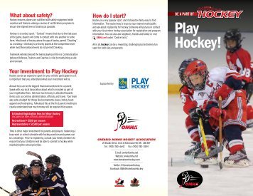 OMHA Play Hockey Brochure - Ontario Minor Hockey Association