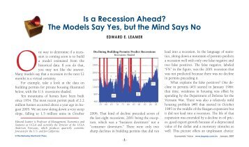 Is a Recession Ahead? The Models Say Yes, but the Mind Says No