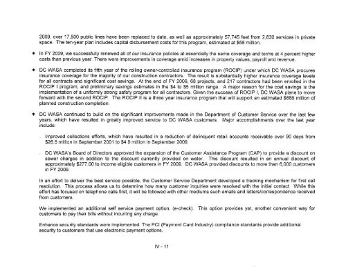 Hist and Proj Operating Receipts FY 2011 2 17 2010 - DC Water