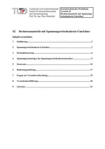 S2 Drehstromantrieb mit Spannungszwischenkreis-Umrichter