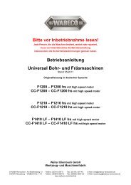 Betriebsanleitung Universal Bohr- und FrÃƒÂ¤smaschinen - Wabeco