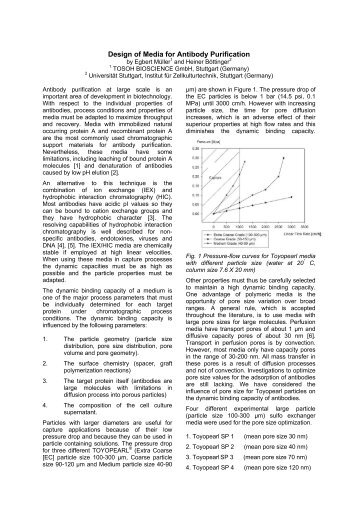 Design of Media for Antibody Purification - separationsNOW.com