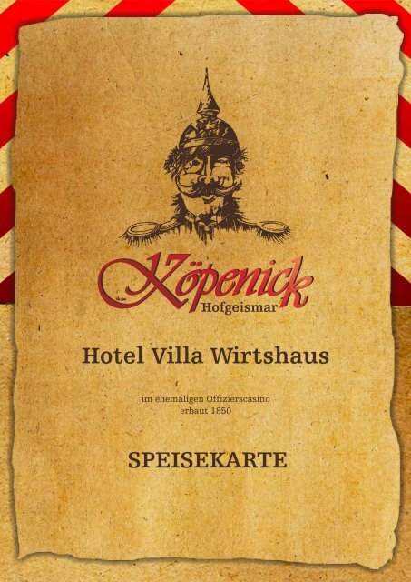 Hotel Villa Wirtshaus SPEISEKARTE - Wirtshaus KÃ¶penick