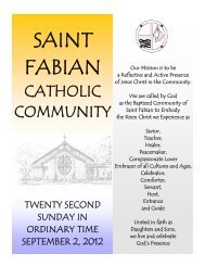 September 2, 2012 - Saint Fabian Catholic Church