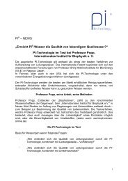 PI-Technologie im Test bei Professor Popp, In - trinkbar.ch