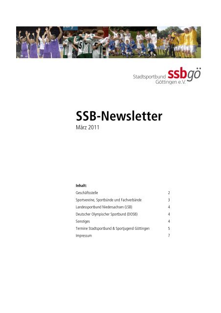SSB-Newsletter - Stadtsportbund Göttingen eV