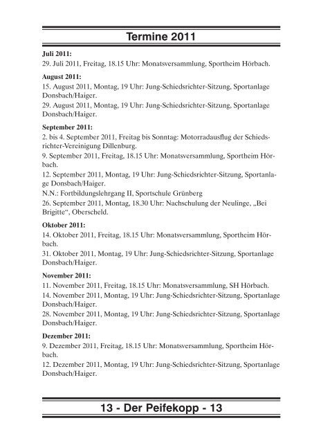 Der Peifekopp - Schiedsrichter Vereinigung Dillenburg