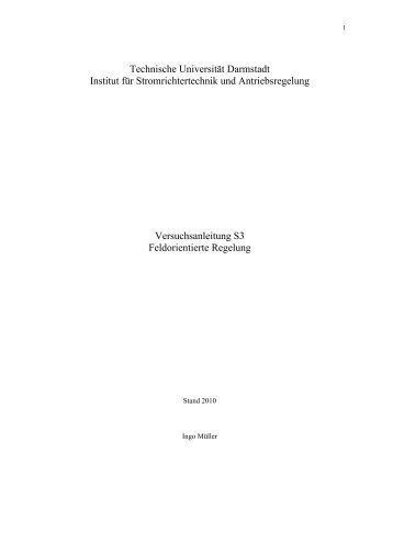 4. Feldorientierte Regelung - SRT: Institut - Technische Universität ...