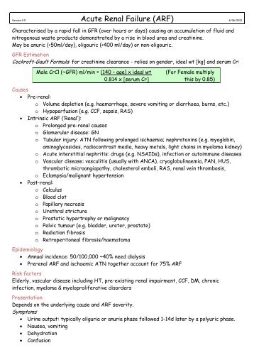 Acute Renal Failure (ARF)