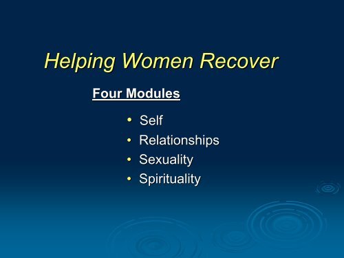 Helping Women and Girls Recover