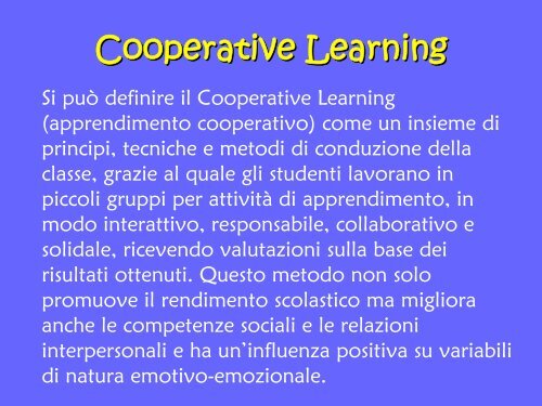 Cooperative Learning - USP di Piacenza