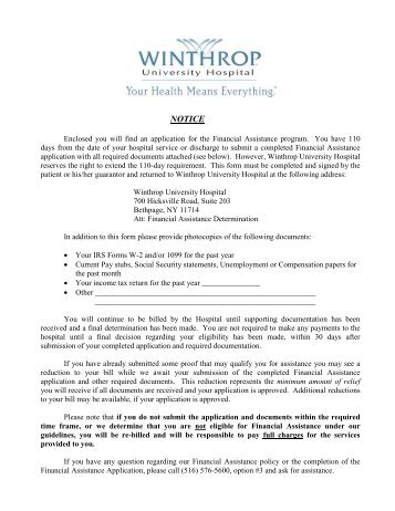 Request Form - Winthrop University Hospital