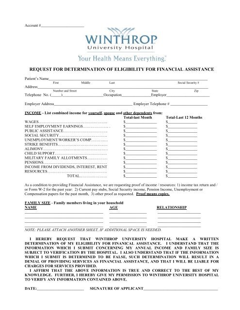 Request Form - Winthrop University Hospital