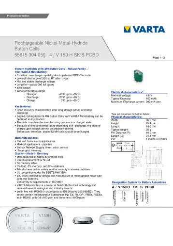 Product Information (PI) - 4/V 150 H SK S PCBD ... - BATTEX