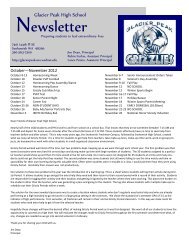 October/November 2012 Newsletter - Glacier Peak High School