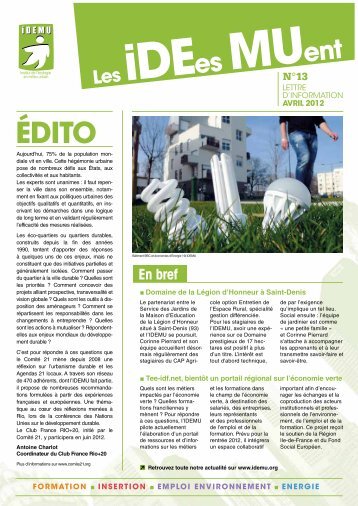 n° 13 de la lettre d'information "Les IDEes MUent" - IDEMU