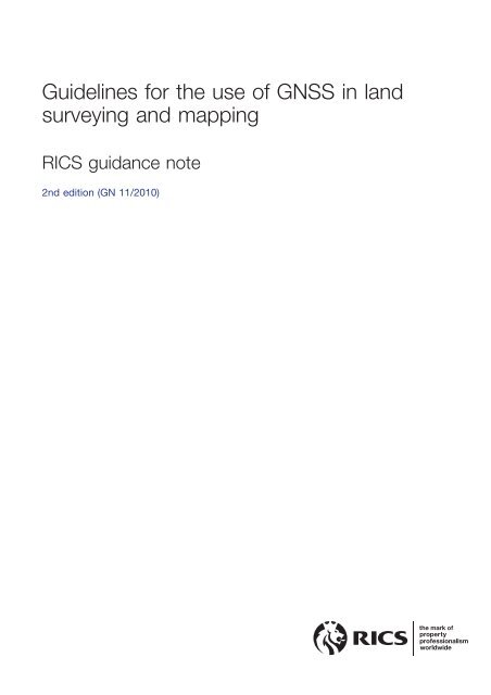 Guidelines for the use of GNSS in surveying and mapping