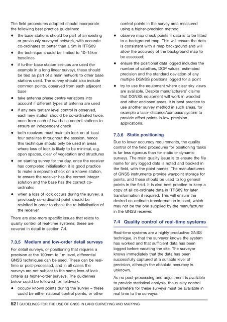 Guidelines for the use of GNSS in surveying and mapping