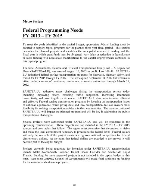 FY 2013 Operating and Capital Budget - Metro Transit