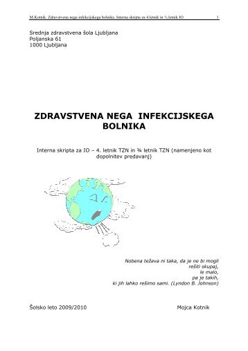 ZDRAVSTVENA NEGA INFEKCIJSKEGA BOLNIKA