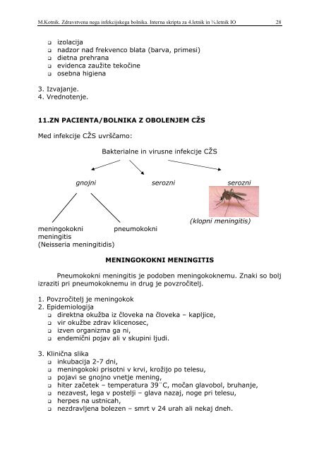 ZDRAVSTVENA NEGA INFEKCIJSKEGA BOLNIKA