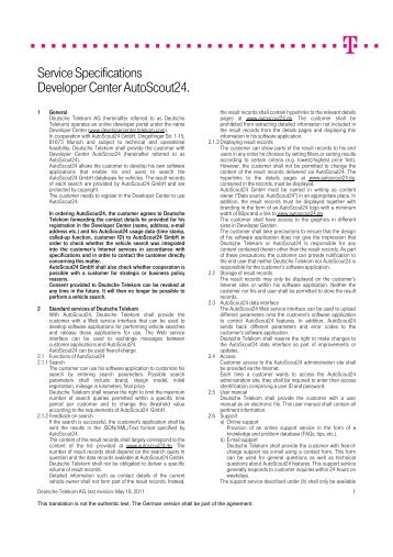 Service Specifications Developer Center Autoscout24.