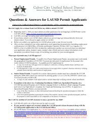 Questions & Answers for LAUSD Permit Applicants - Culver City ...
