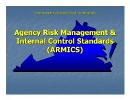 Agency Risk Management & Internal Control Standards (ARMICS)