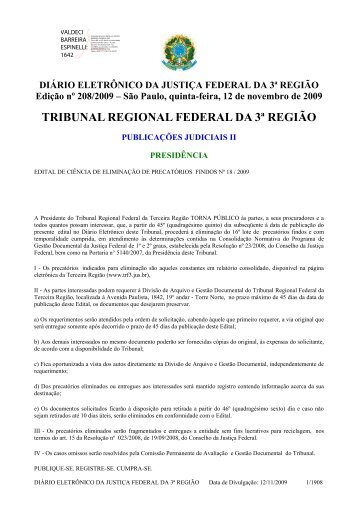 Edital de ciÃªncia de eliminaÃ§Ã£o de precatÃ³rios findos nÂº 18_ 2009.pdf