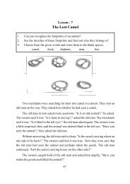 Lesson â 7 The Lost Camel