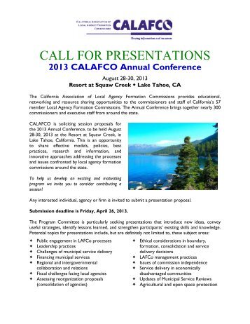 CALAFCO Call for Presentations