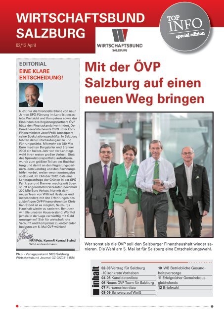 Mit der ÃVP Salzburg auf einen neuen Weg bringen