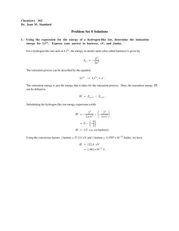 Problem Set 8 Solutions