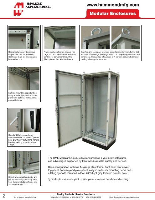 HME Series Modular Enclosure System - Hammond Mfg.