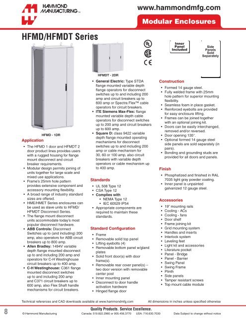 HME Series Modular Enclosure System - Hammond Mfg.