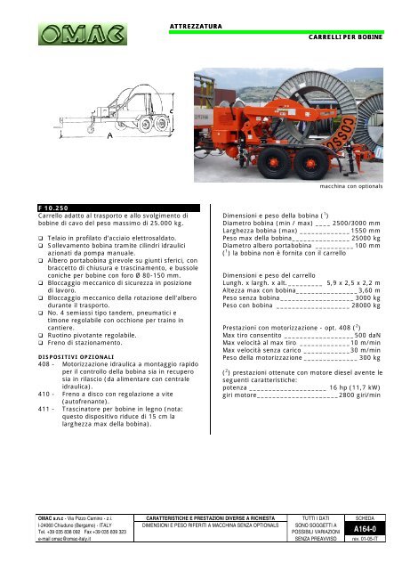 CARRELLI E CAVALLETTI PER BOBINE BOBINE E FUNI - Omac